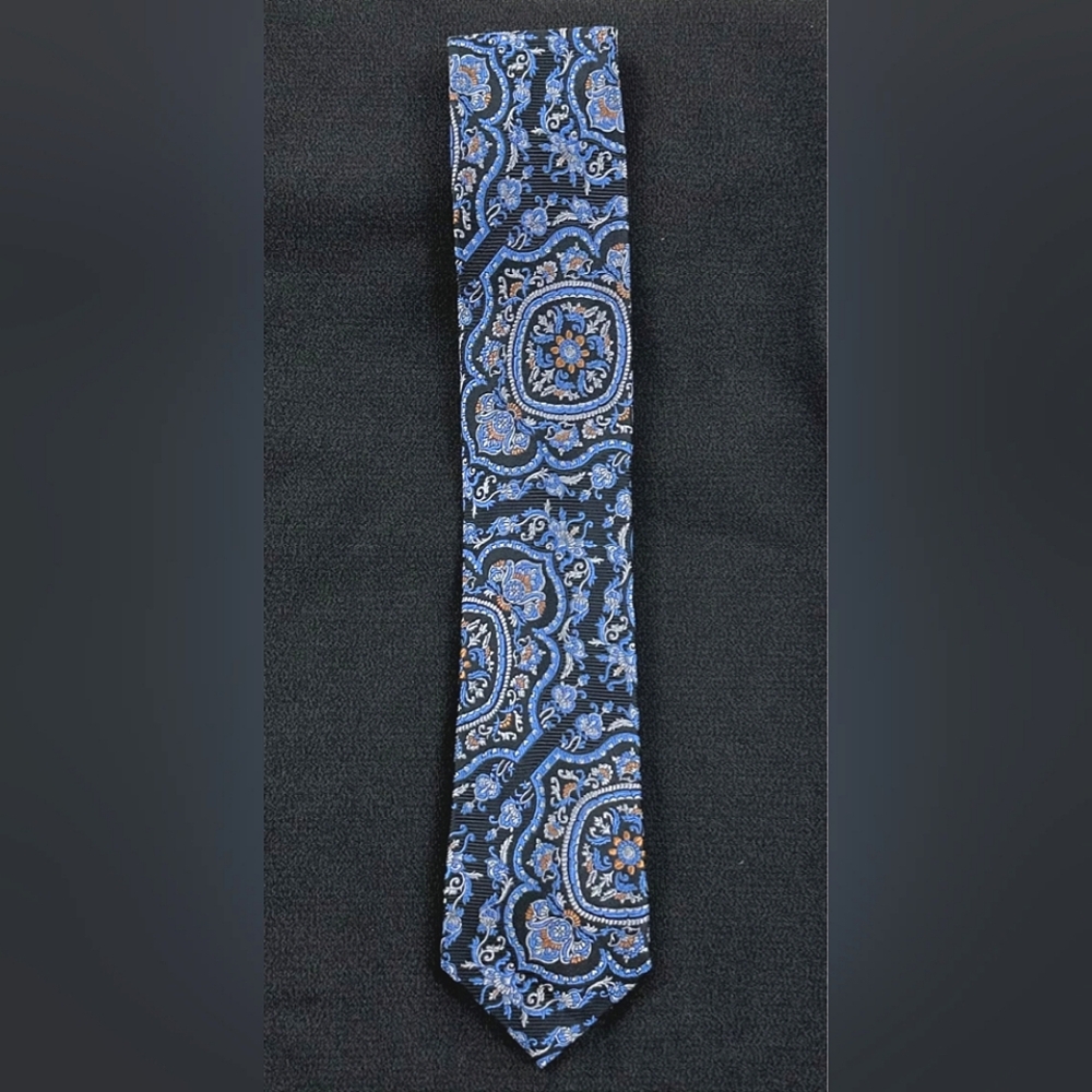 NWOT ROBERT TALBOTT 👔 100% Silk ◇ Ornate Blue Paisley Men's Tie